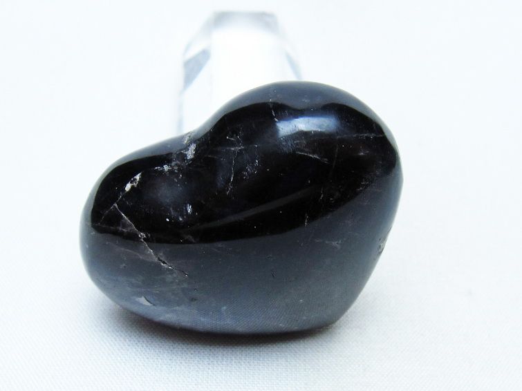 モリオン 置物 ハート 黒水晶 一点物 145-2028
