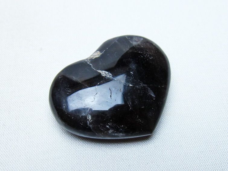 モリオン 置物 ハート 黒水晶 一点物 145-2031