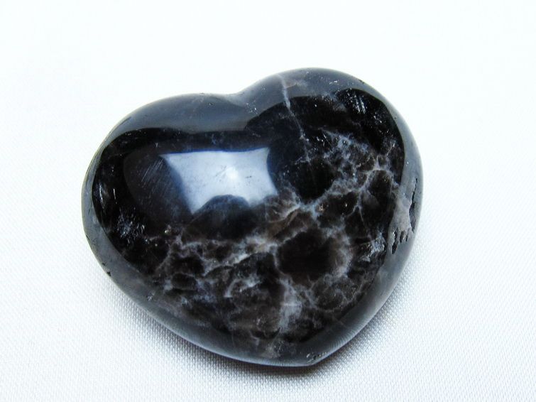モリオン 置物 ハート 黒水晶 一点物 145-2033