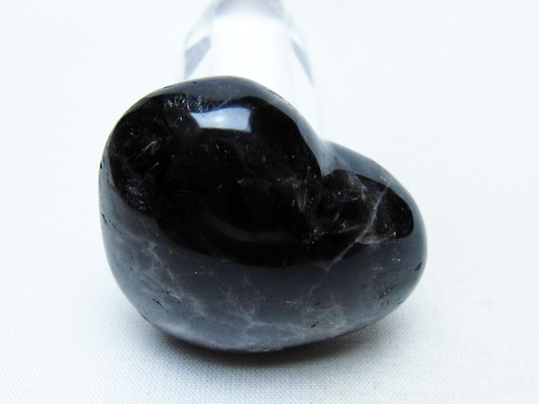 モリオン 置物 ハート 黒水晶 一点物 145-2033