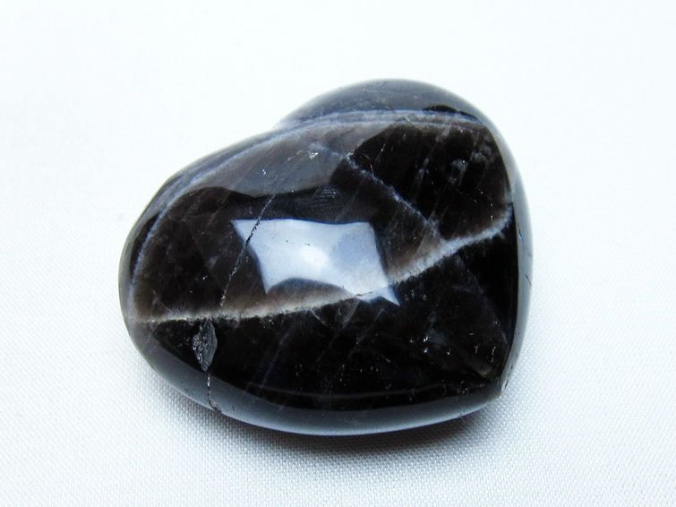 モリオン 置物 ハート 黒水晶 一点物 145-2035