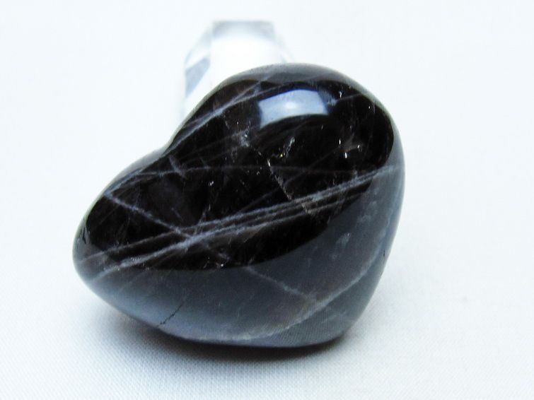 モリオン 置物 ハート 黒水晶 一点物 145-2035
