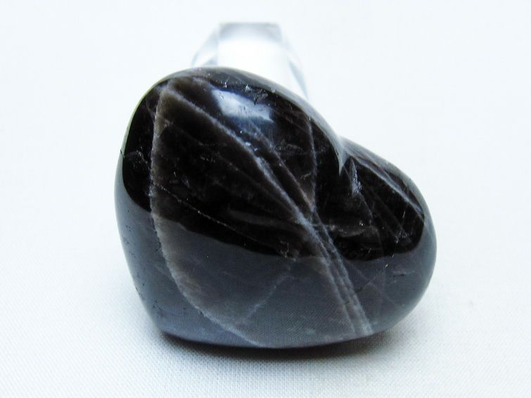 モリオン 置物 ハート 黒水晶 一点物 145-2035