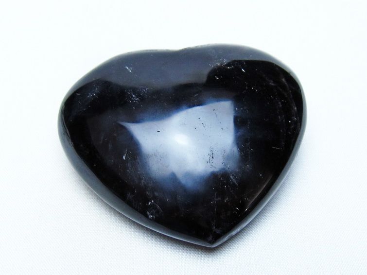 モリオン 置物 ハート 黒水晶 一点物 145-2037