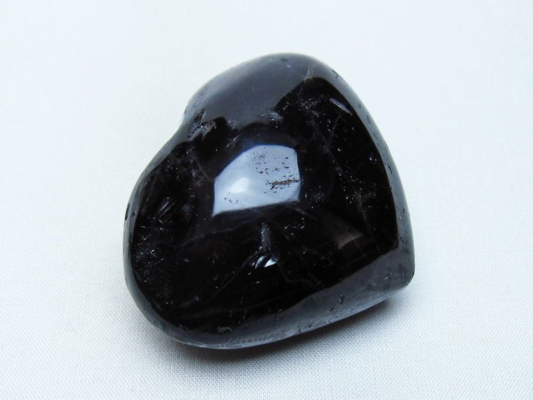 モリオン 置物 ハート 黒水晶 一点物 145-2042