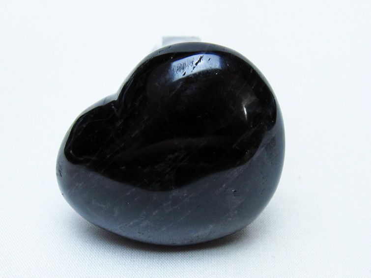 モリオン 置物 ハート 黒水晶 一点物 145-2043