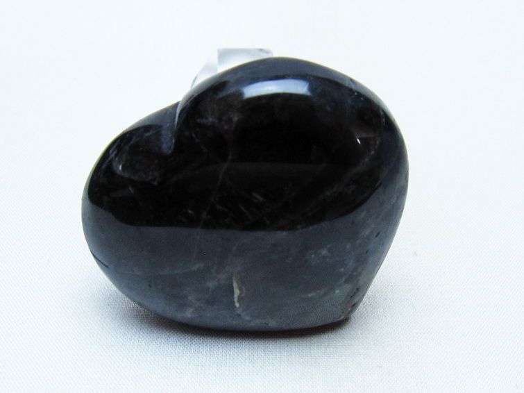 モリオン 置物 ハート 黒水晶 一点物 145-2044