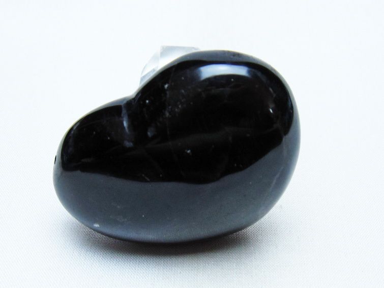 モリオン 置物 ハート 黒水晶 一点物 145-2046