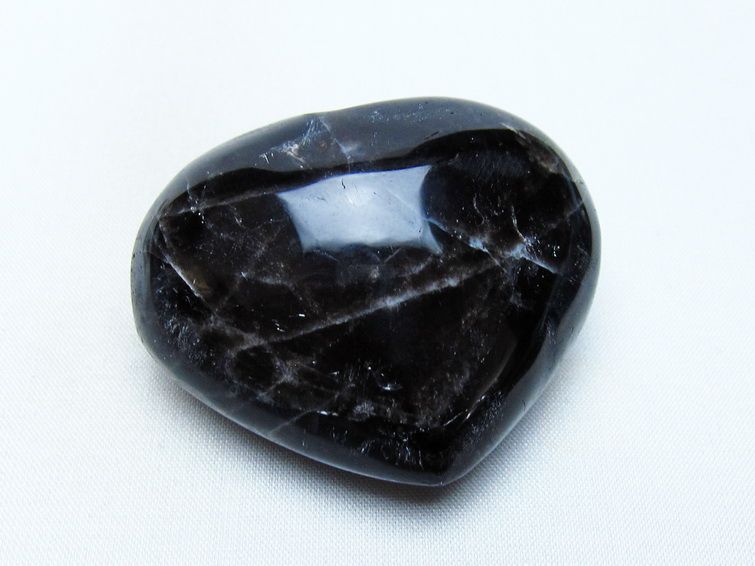 モリオン 置物 ハート 黒水晶 一点物 145-2047