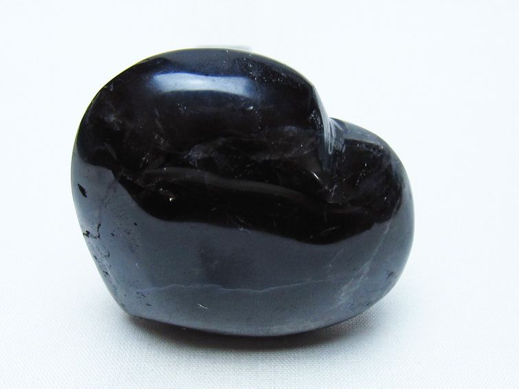 モリオン 置物 ハート 黒水晶 一点物 145-2048
