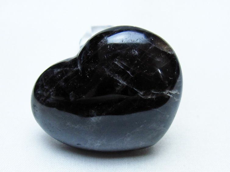 モリオン 置物 ハート 黒水晶 一点物 145-2049