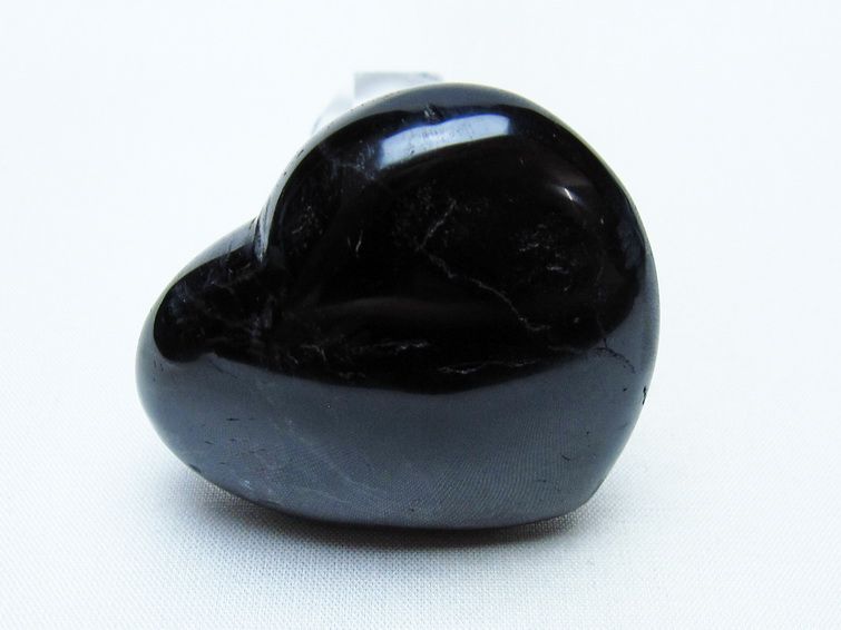 モリオン 置物 ハート 黒水晶 一点物 145-2051