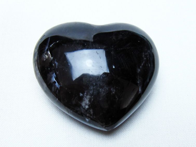モリオン 置物 ハート 黒水晶 一点物 145-2054