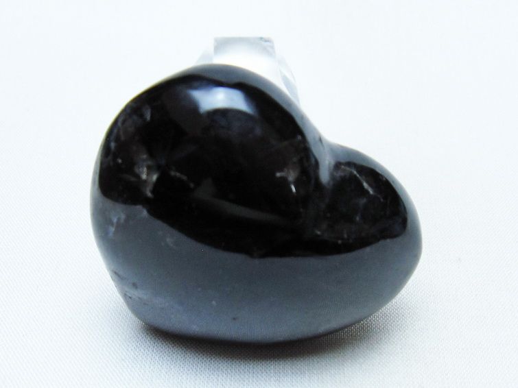 モリオン 置物 ハート 黒水晶 一点物 145-2054