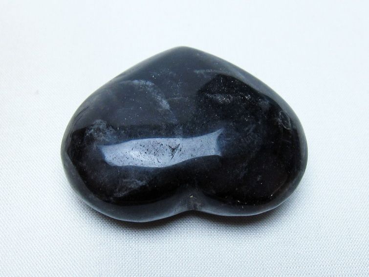 モリオン 置物 ハート 黒水晶 一点物 145-2055