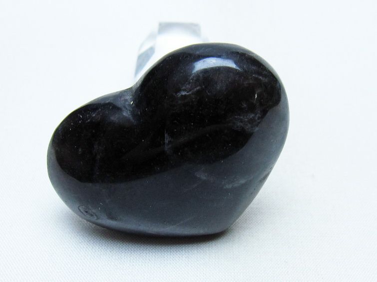 モリオン 置物 ハート 黒水晶 一点物 145-2055