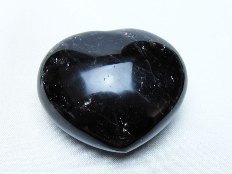 モリオン 置物 ハート 黒水晶 一点物 145-2056