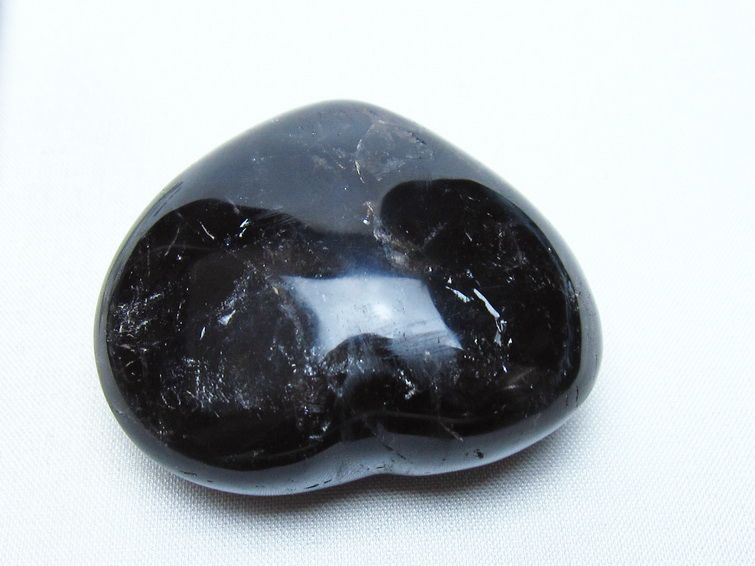 モリオン 置物 ハート 黒水晶 一点物 145-2057