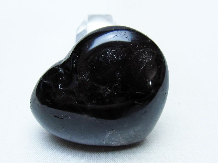 モリオン 置物 ハート 黒水晶 一点物 145-2057