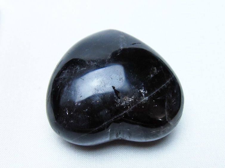モリオン 置物 ハート 黒水晶 一点物 145-2058