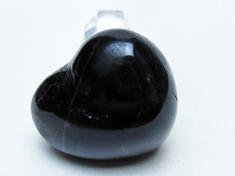 モリオン 置物 ハート 黒水晶 一点物 145-2058