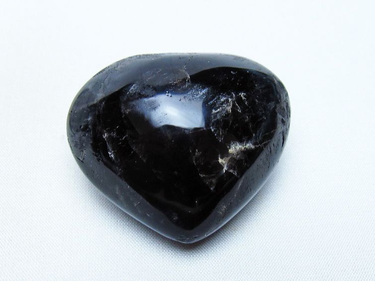 モリオン 置物 ハート 黒水晶 一点物 145-2060