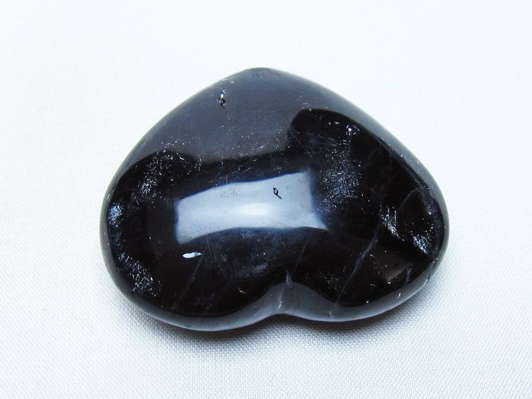 モリオン 置物 ハート 黒水晶 一点物 145-2061