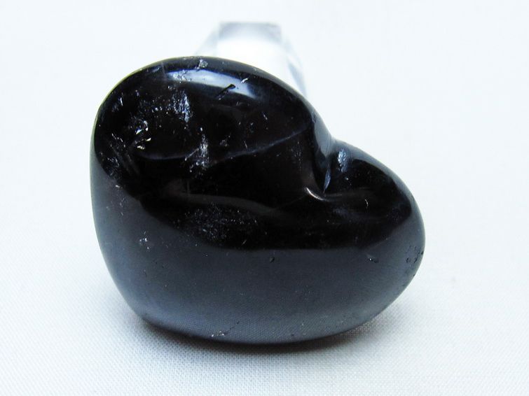 モリオン 置物 ハート 黒水晶 一点物 145-2061