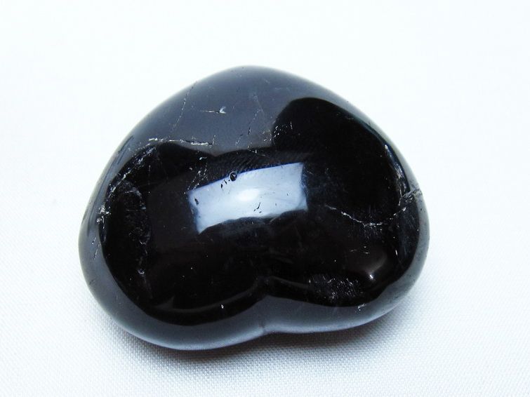 モリオン 置物 ハート 黒水晶 一点物 145-2062
