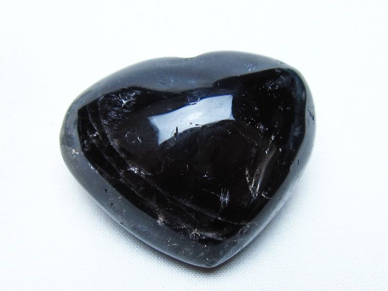 モリオン 置物 ハート 黒水晶 一点物 145-2063