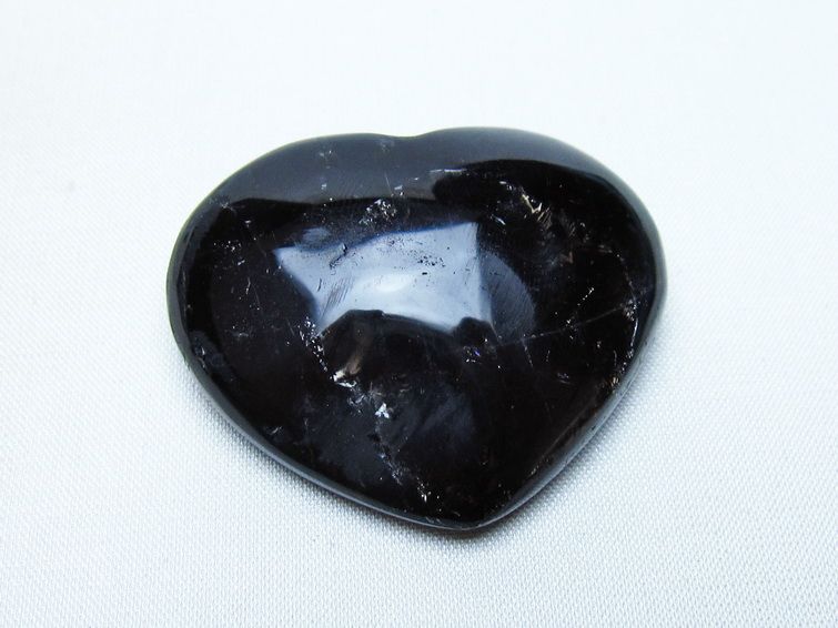 モリオン 置物 ハート 黒水晶 一点物 145-2065