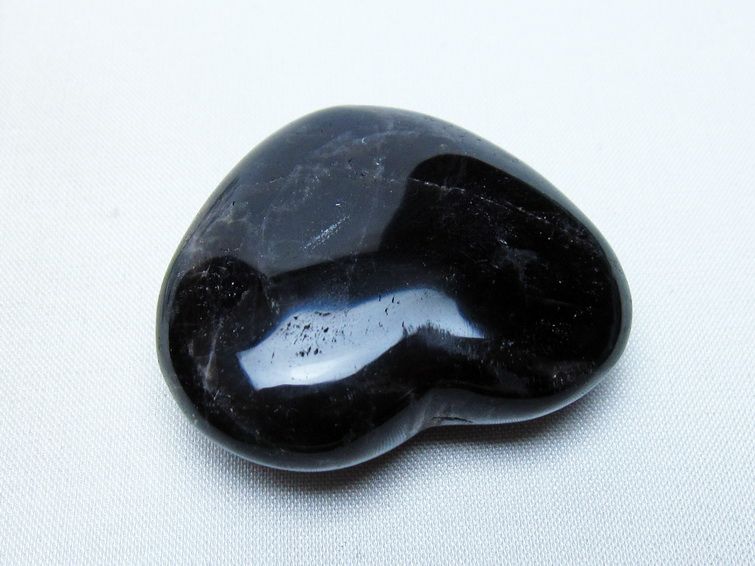 モリオン 置物 ハート 黒水晶 一点物 145-2066