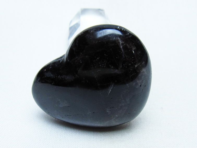 モリオン 置物 ハート 黒水晶 一点物 145-2066