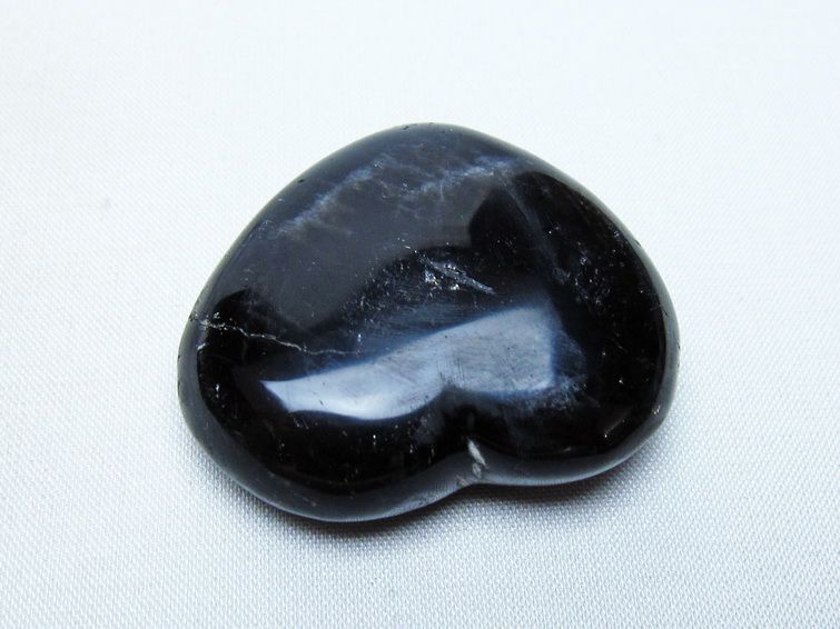 モリオン 置物 ハート 黒水晶 一点物 145-2068