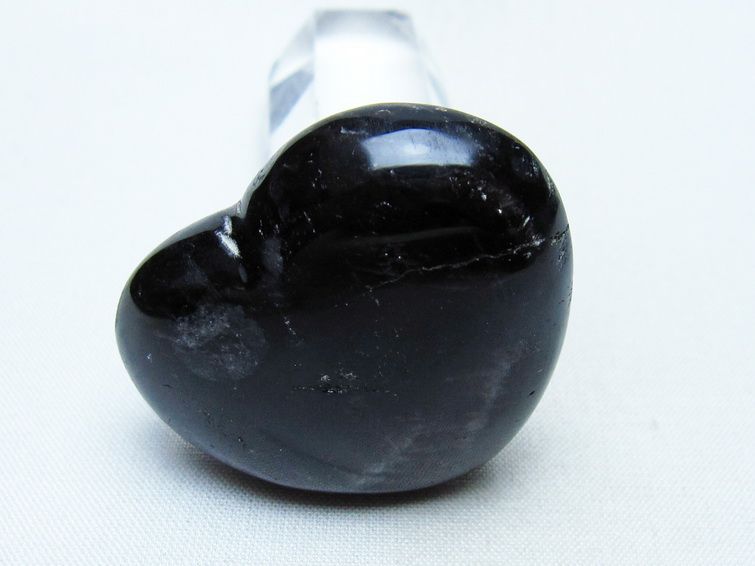 モリオン 置物 ハート 黒水晶 一点物 145-2068