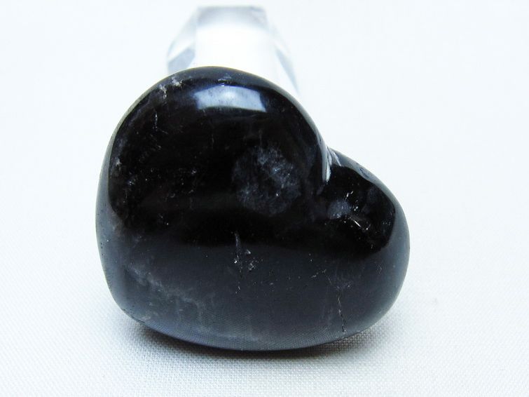 モリオン 置物 ハート 黒水晶 一点物 145-2068