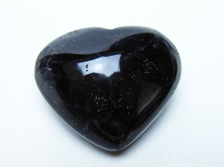 モリオン 置物 ハート 黒水晶 一点物 145-2070