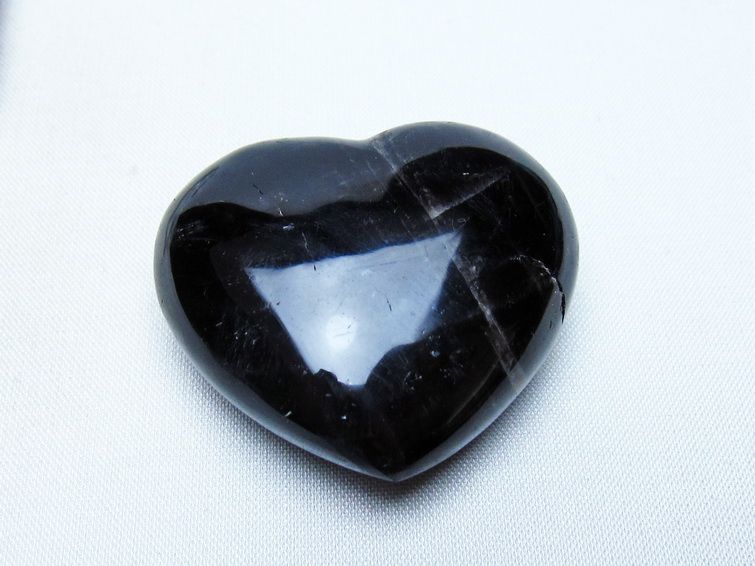 モリオン 置物 ハート 黒水晶 一点物 145-2072