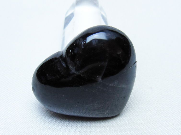 モリオン 置物 ハート 黒水晶 一点物 145-2072