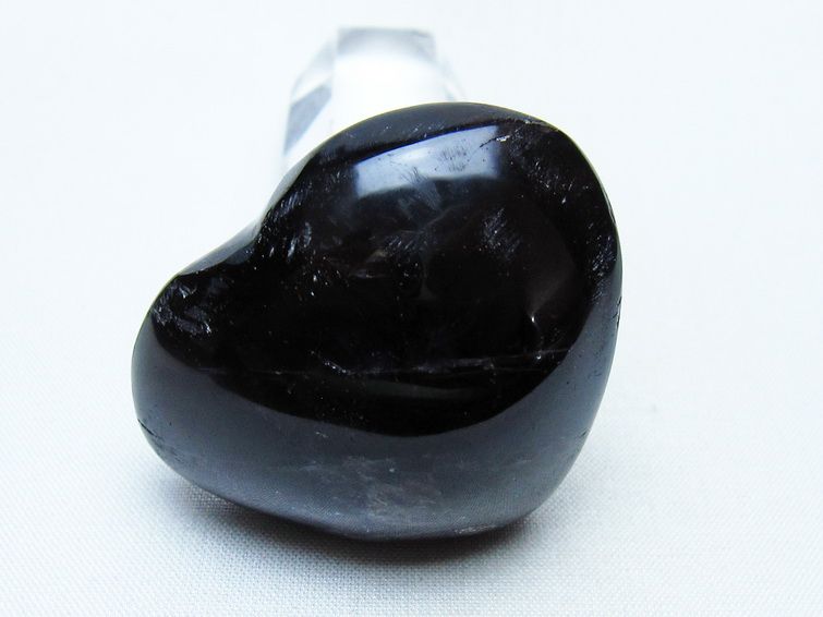 モリオン 置物 ハート 黒水晶 一点物 145-2073