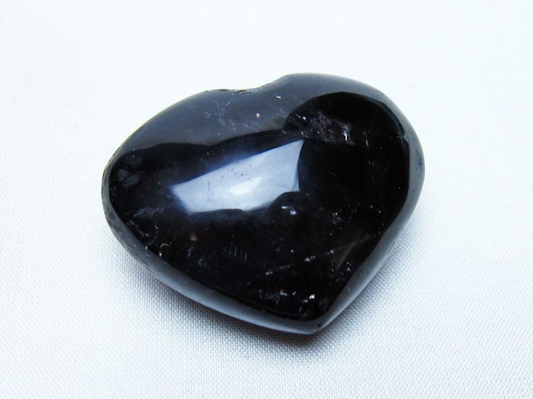 モリオン 置物 ハート 黒水晶 一点物 145-2074