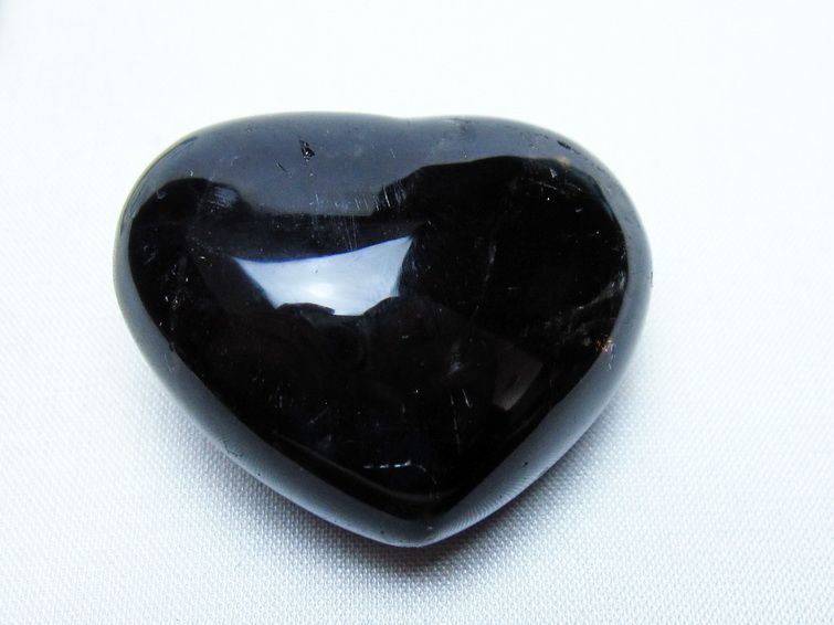 モリオン 置物 ハート 黒水晶 一点物 145-2078