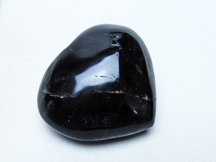 モリオン 置物 ハート 黒水晶 一点物 145-2079