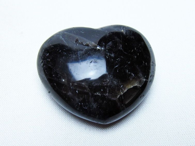 モリオン 置物 ハート 黒水晶 一点物 145-2081
