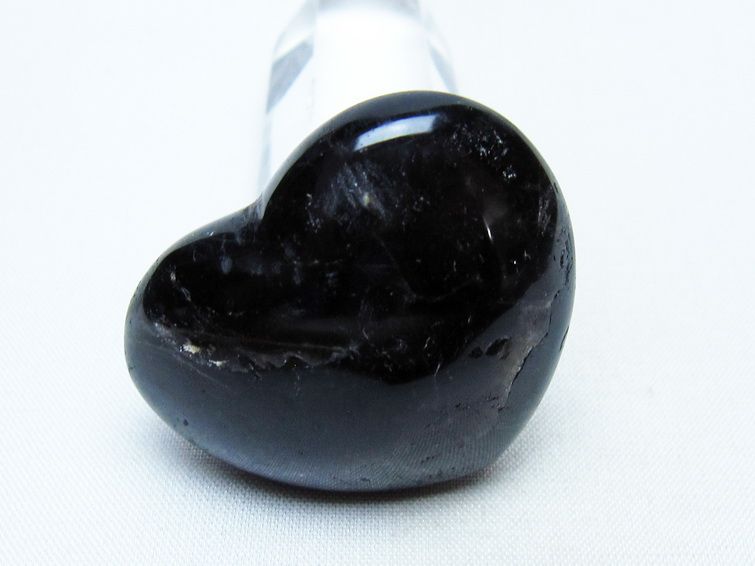 モリオン 置物 ハート 黒水晶 一点物 145-2081