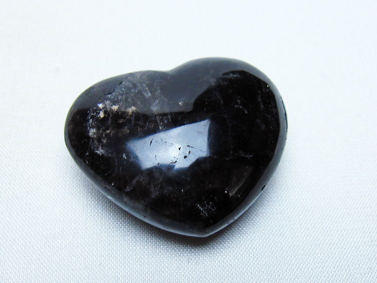 モリオン 置物 ハート 黒水晶 一点物 145-2082