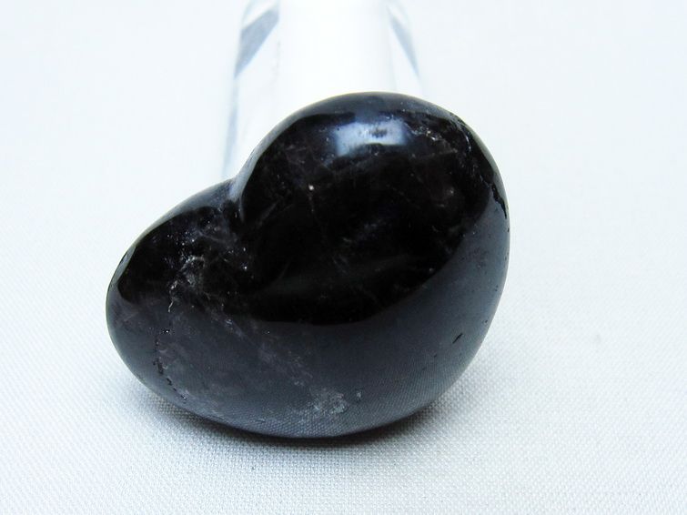 モリオン 置物 ハート 黒水晶 一点物 145-2082