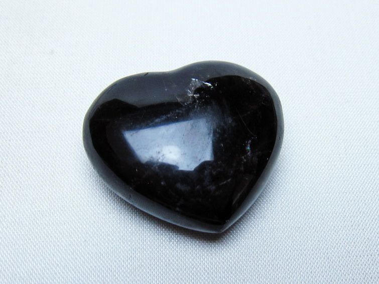 モリオン 置物 ハート 黒水晶 一点物 145-2083