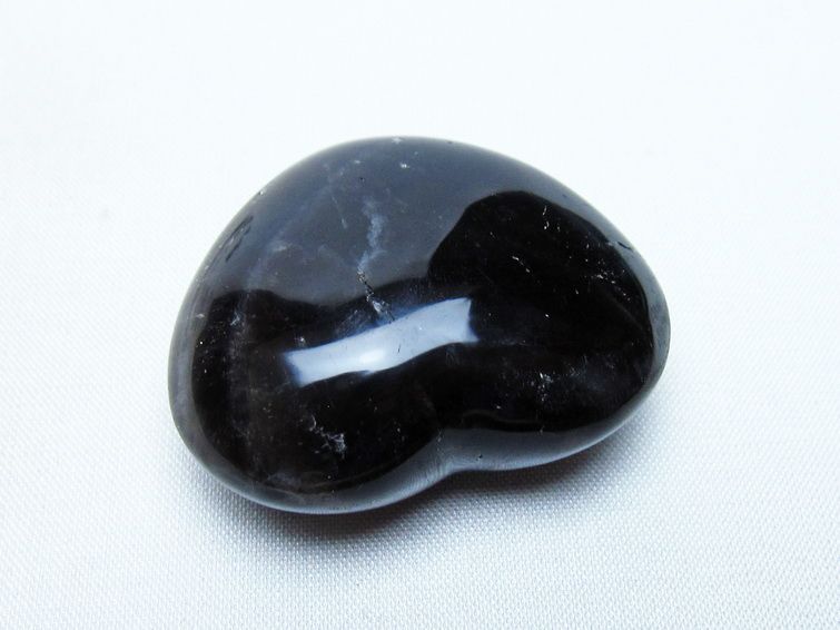 モリオン 置物 ハート 黒水晶 一点物 145-2084