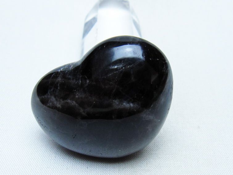 モリオン 置物 ハート 黒水晶 一点物 145-2084